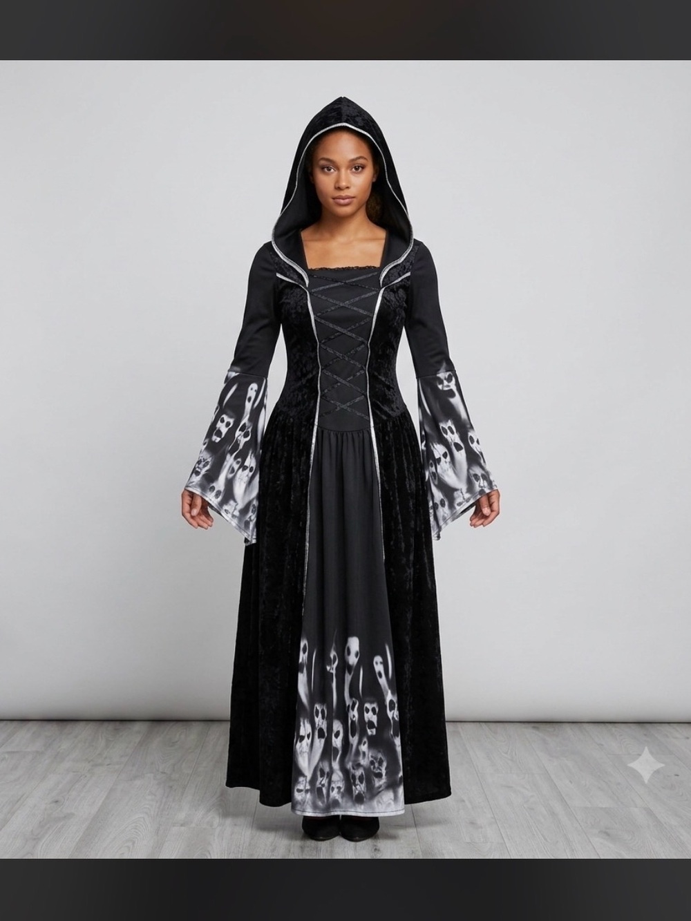 Forum Novelties Forsaken Souls Hooded Gothic Witch Dress Large⁠ Screaming Ghosts